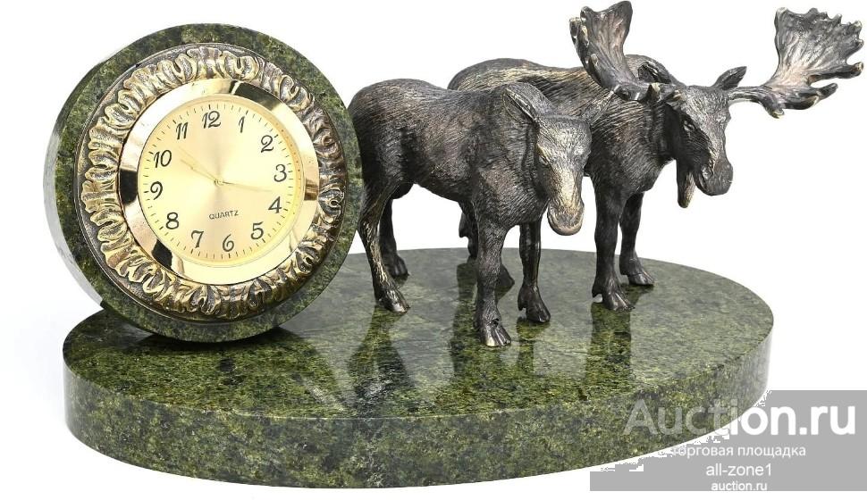 Часы настольные из змеевика ЛОСИ AZRK-1317-524vl