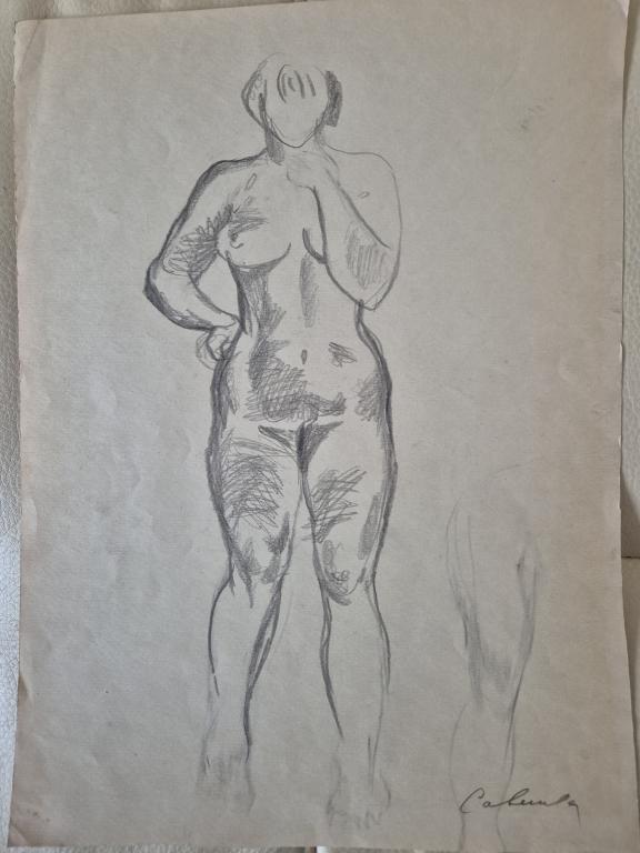 Савинова Н.Г. (1945-2013) Стоящая обнаженная с рукой, упертой в бок