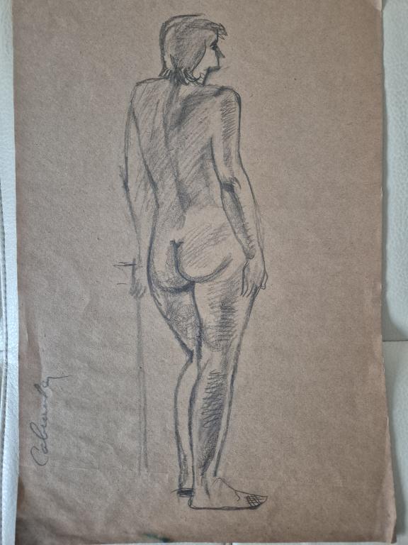 Савинова Н.Г. (1945-2013) Стоящая обнаженная со спины