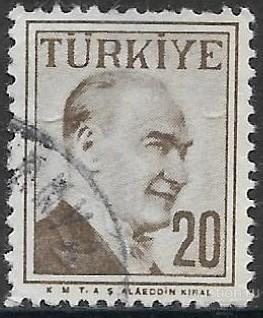 Турция. 1957. Ататюрк. Двойная рамка. Used.