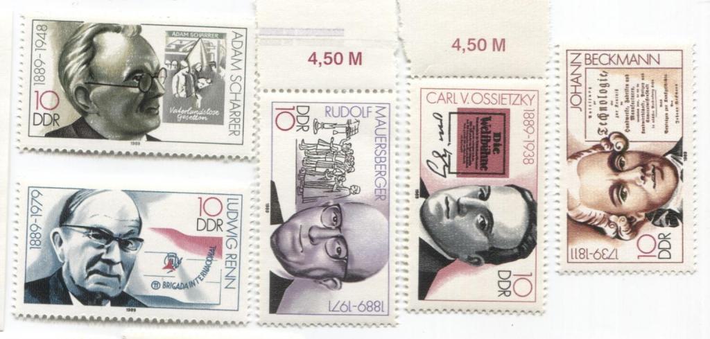 1989 Германия ГДР Выдающиеся люди 5м.**