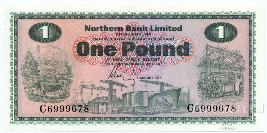 Северная Ирландия P187 Northern Bank 1978 г. 1 фунт UNC