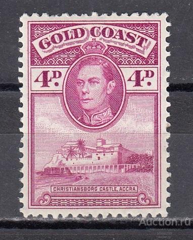 GOLD COAST  ЗОЛОТОЙ БЕРЕГ   Замок в Аккре  № 110а  1938  Сост* Наклейка!!