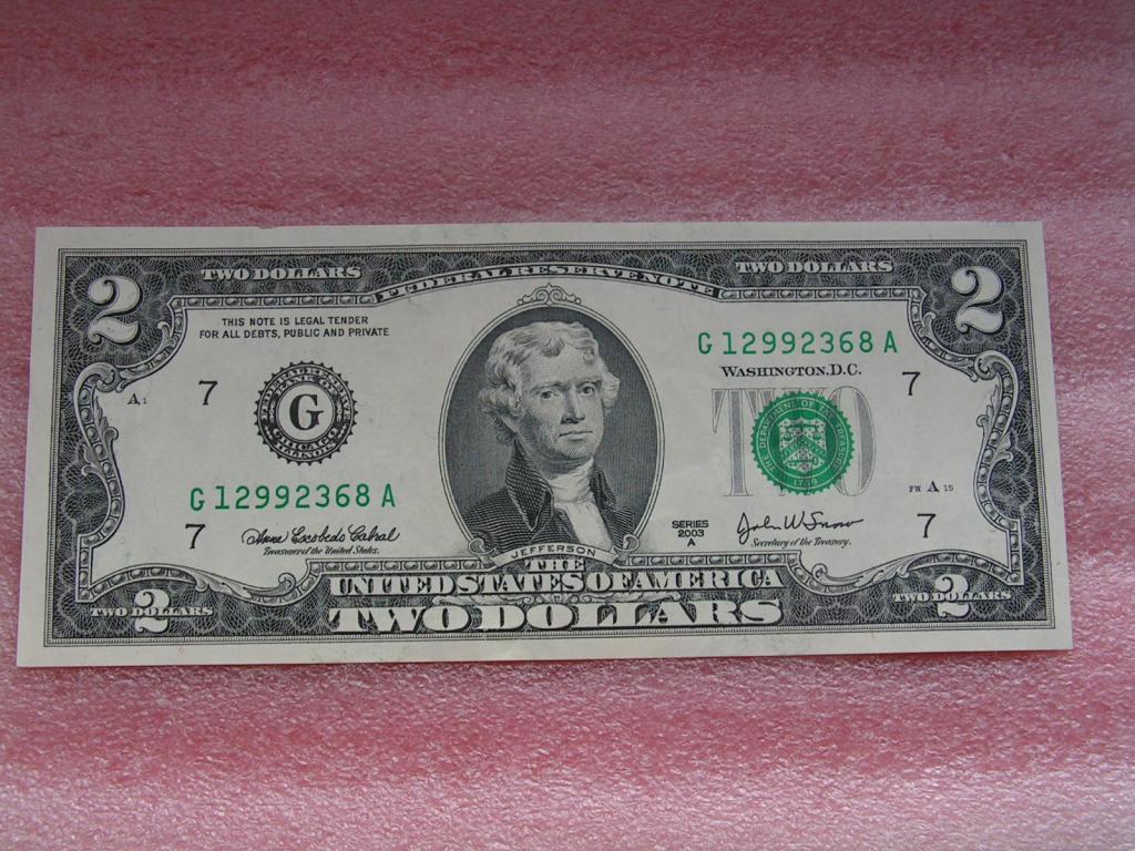 США 2 доллара 2003A G Иллинойс 12992368