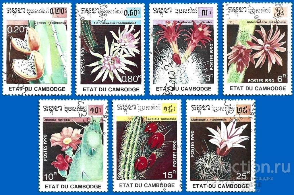 Камбоджа 1990 MiNr 1135-41. Кактусы. Гаш. (1 € / 1.5 $)