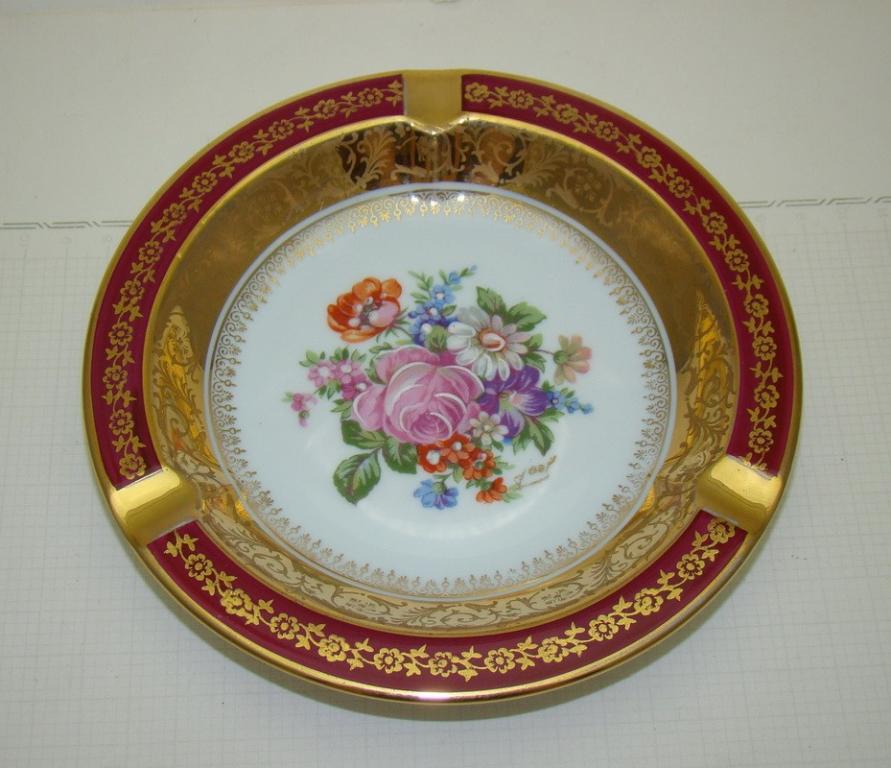 Limoges винтажная пепельница Цветы (A522)