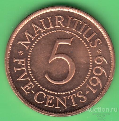Маврикий. 5 центов. 1999 год. UNC-