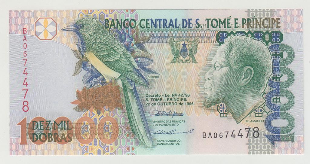 Сан Томе 10000 добра 1996 UNC