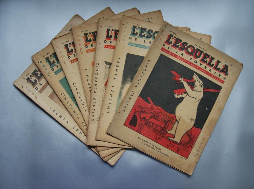 Старинная газета журнал Lesquella de la torratxa 1938 год.