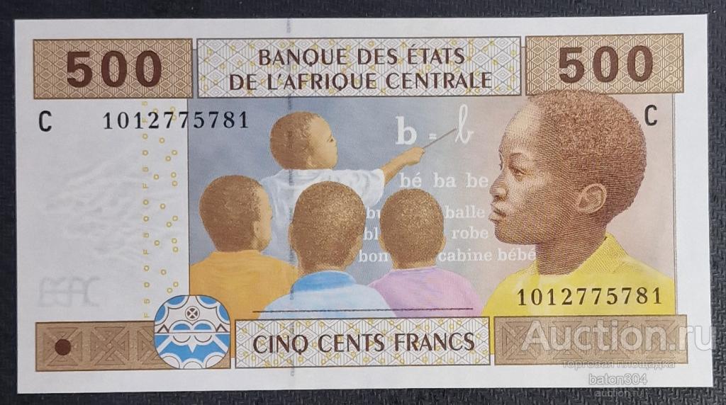 Чад 500 франков 2002 г. UNC.