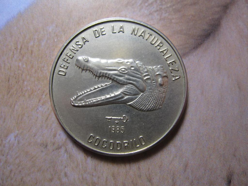 КУБА 1 песо 1985 Крокодил Голова UNC! №4 Тираж 5000 штук!