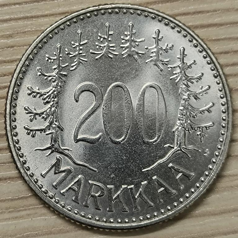 Финляндия 200 марок 1959 г. Серебро. UNC. Оригинал!!! Недорого!!! Редкая