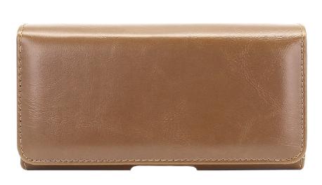 Кожаный чехол кобура с двумя отделениями для смартфонов до 6,7'' (Brown)