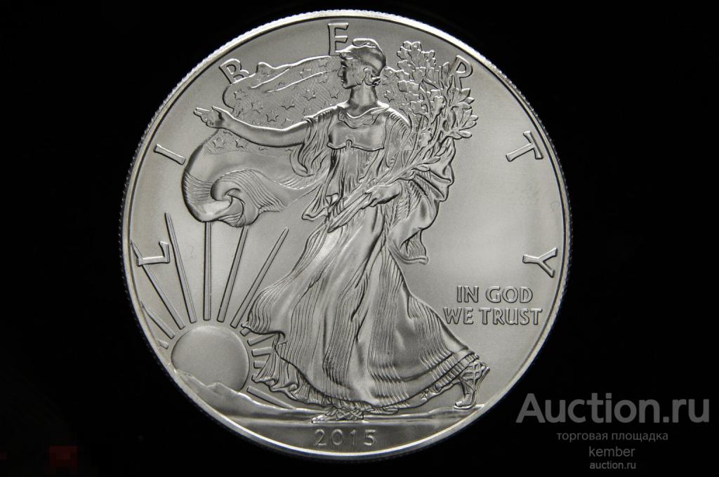 в коллекцию Шагающая свобода США 1 доллар 2015 UNC серебро 0052