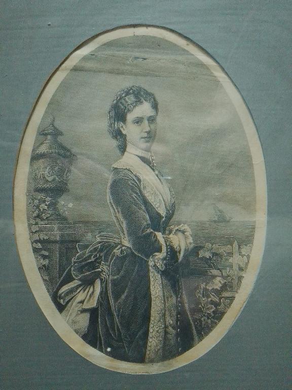офорт императрица Александра Фёдоровна, старинный ,19 век