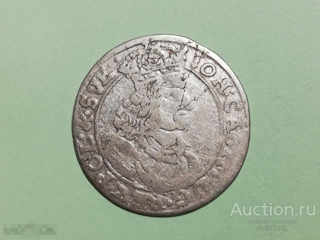 #31 Монета 6 грошей 1660 ТТ Польша Серебро Оригинал