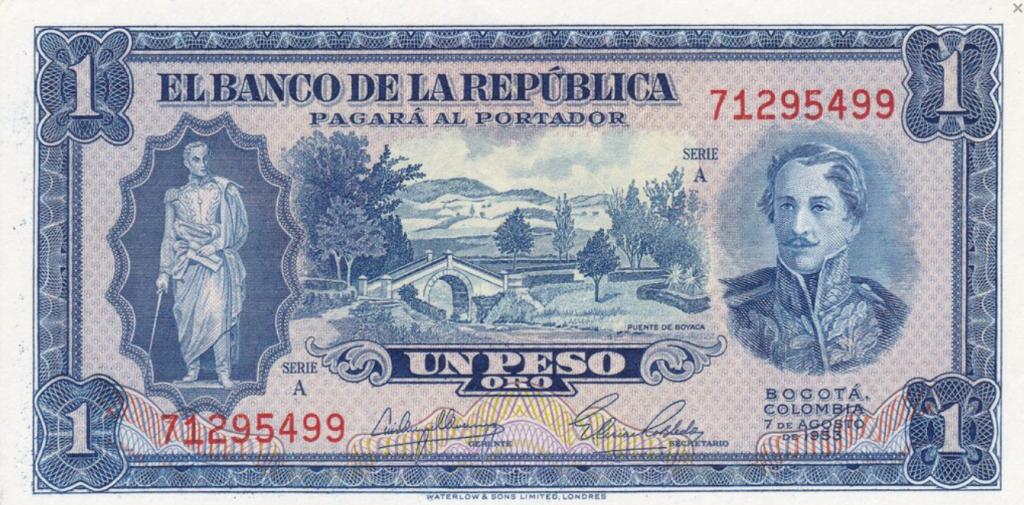Колумбия 1 песо 1953 год ПРЕСС/UNC