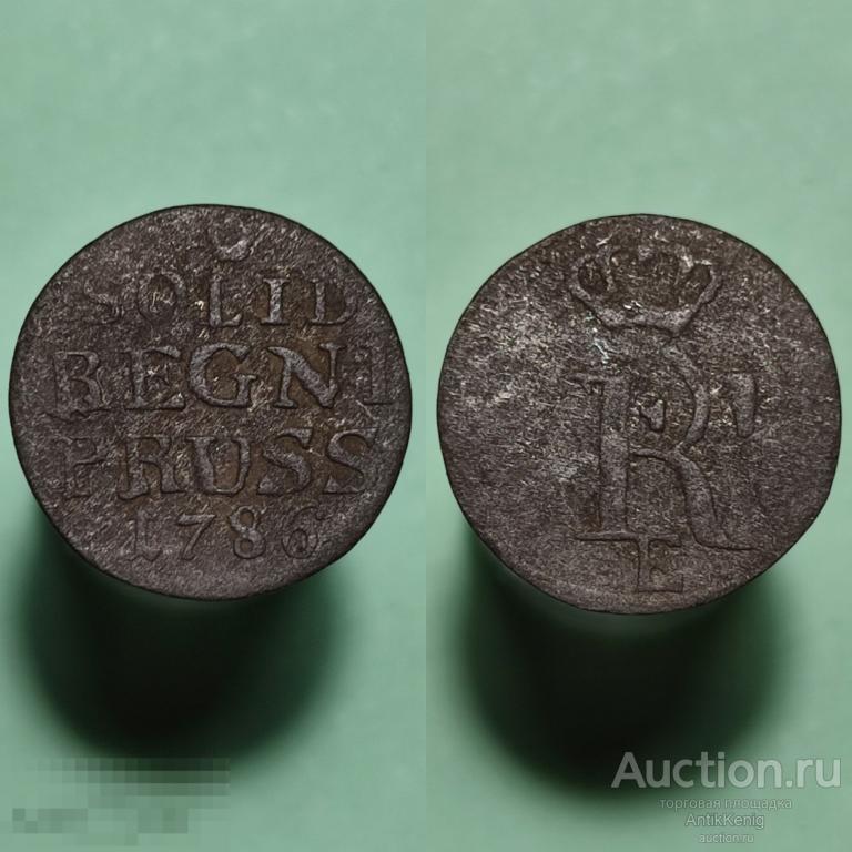 Монета солид 1786 Кёнигсберг Пруссия Оригинал