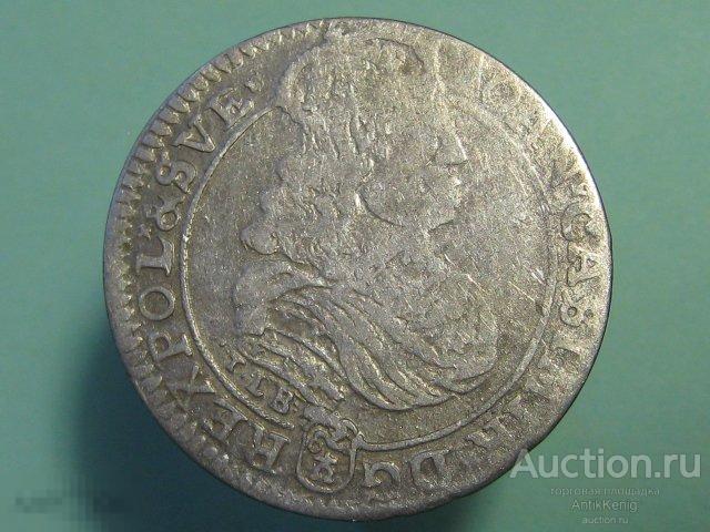 Монета Орт (18 грошей) 1668 год Польша Серебро Оригинал