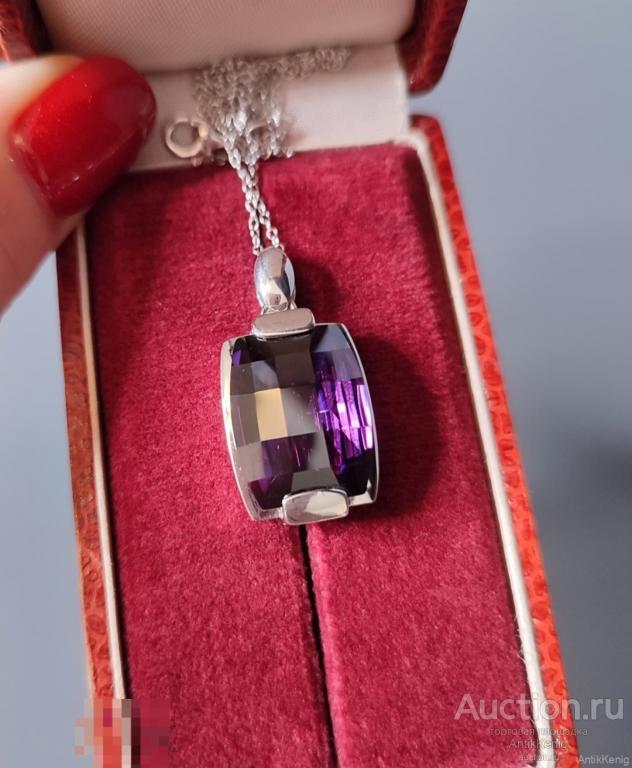 Подвеска кулон с цепочкой Винтаж Серебро 925 проба кубический цирконий фианит