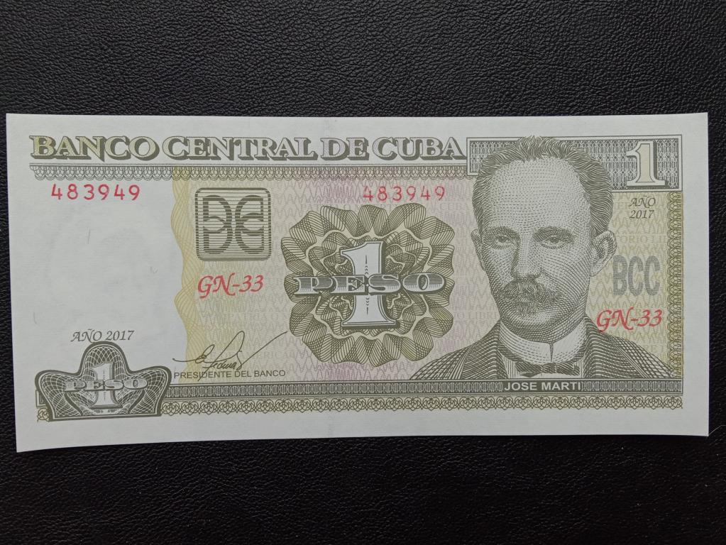 Куба 1 песо 2017г.    UNC      Р.128h