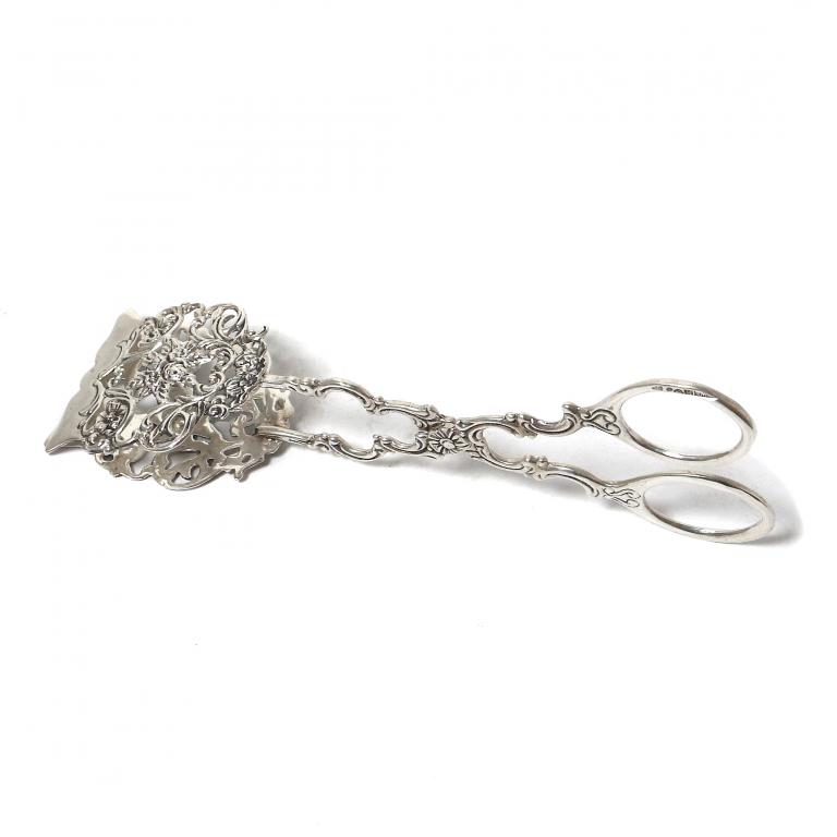 Серебряные кондитерские щипцы. Швеция, 1964 год