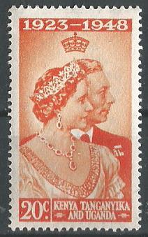 Кения, Танганьика, Уганда. 1948 г. Король и королева. MNH