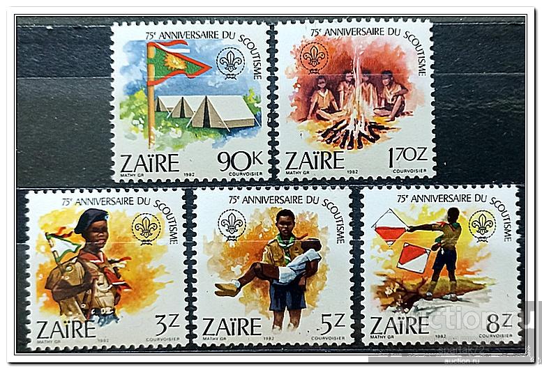 Заир 1982 год № 786/90 " 75-я годовщина движения бойскаутов " MNH**
