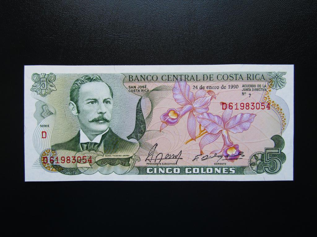 Коста-Рика - 5 колон 1990г. UNC.