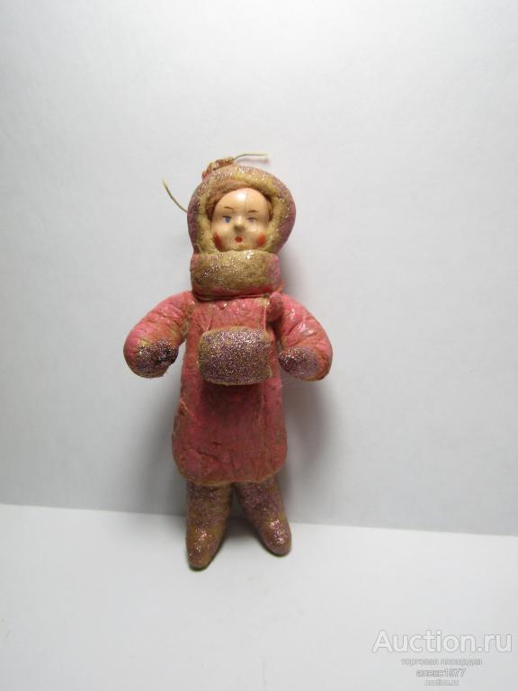 ЕЛОЧНАЯ ИГРУШКА СССР "ДЕВОЧКА С МУФТОЙ"