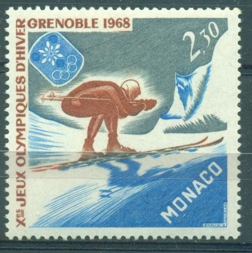 Монако 1967 г.  Олимпийские игры в Гренобле негашеная**
