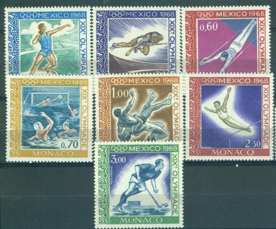 Монако 1968 г. серия Олимпийские игры в Мехико негашеная**