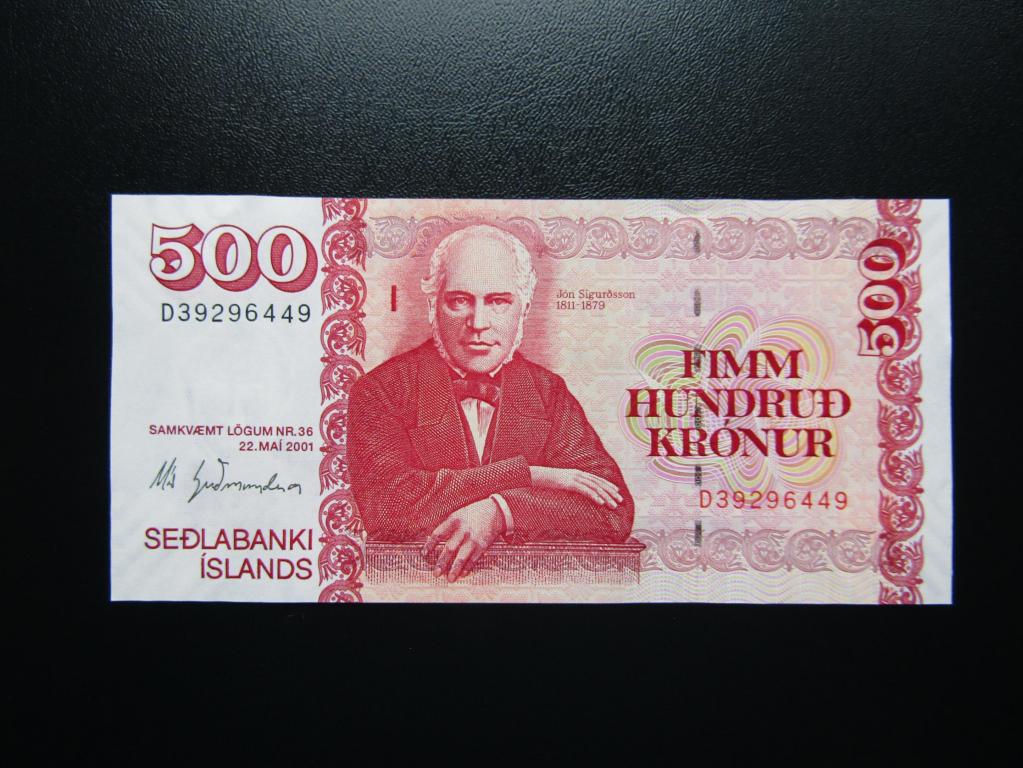 Исландия - 500 крон 2009г. Р-58а.6. UNC.