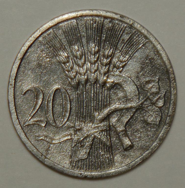 Богемия и Моравия 20 геллеров 1943 (Н9)