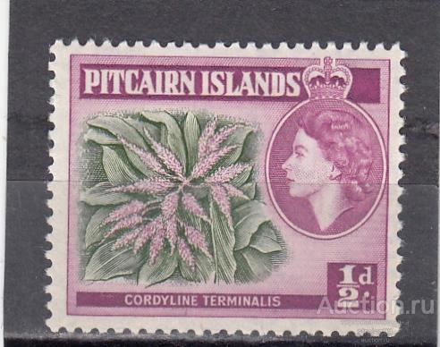 PITCAIRN ISLANDS  ПИТКЕРН   Флора Цветы № 20  1957  Cост* Наклейка!