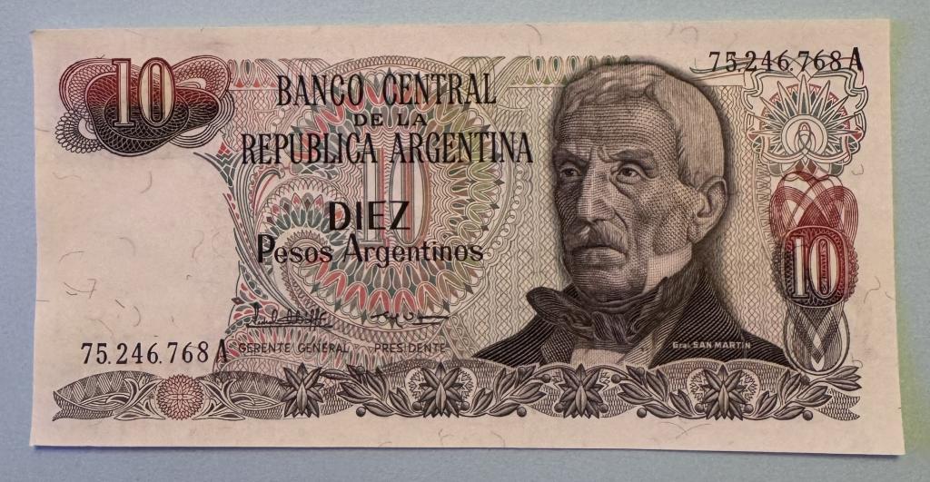 Аргентина. 10 песо. 1983-1984. UNC.