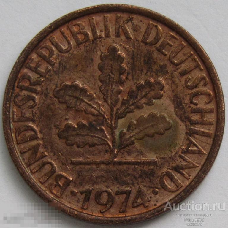 Германия.   2 пфеннига, 1974. D 