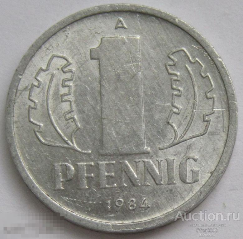 ГДР.  1 пфенниг.  1984 A XF+