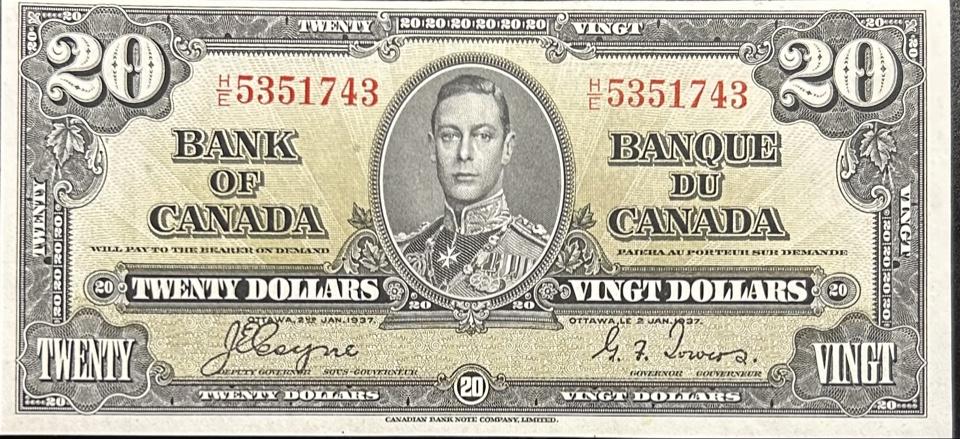 Канада 20 долларов 1937 год ПРЕСС/UNC