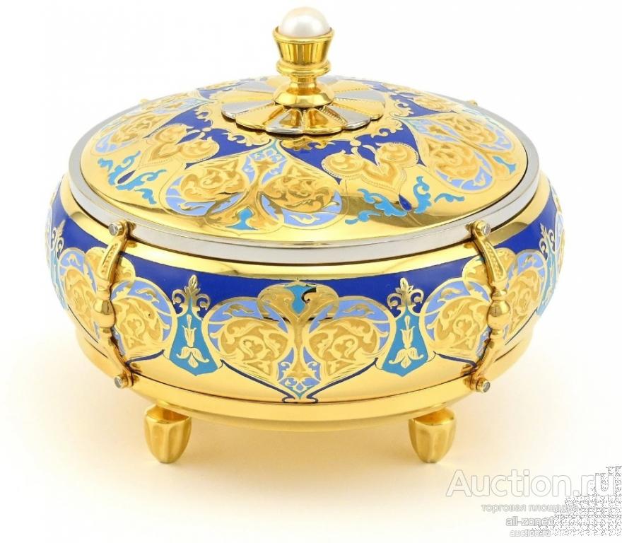 Шкатулка подарочная ЖЕМЧУЖИНА с эмалью AZRK-3331-044-3