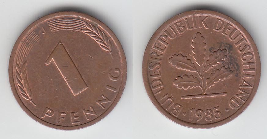 Германия ФРГ 1 пфенниг 1985 J М