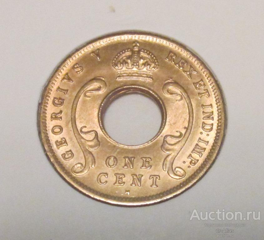 Британская Восточная Африка 1 цент 1922 H UNC 8803