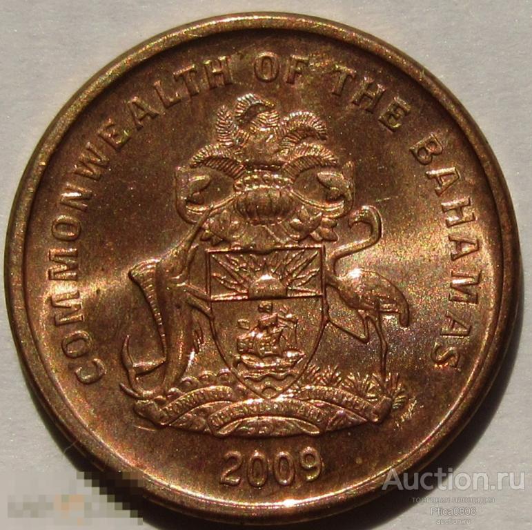 Багамские острова. 1 цент, 2009. UNC.