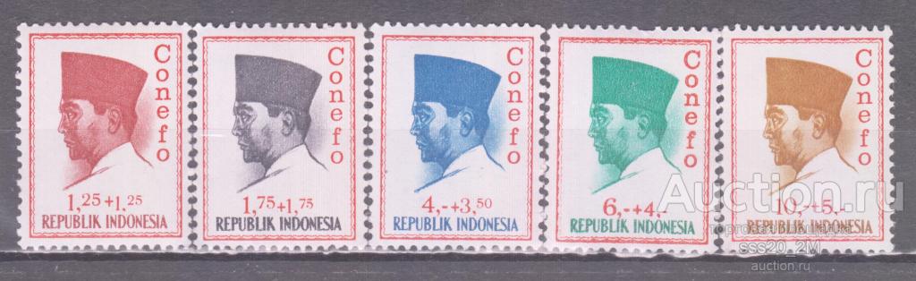 Индонезия 1965 президент Сукарно Mi474,475,478-480 MNH