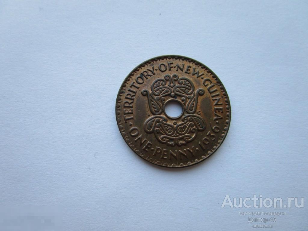 Новая Гвинея. Мандатная территория. Британия. 1 пенни 1936 г. aUNC - UNC. Красная.