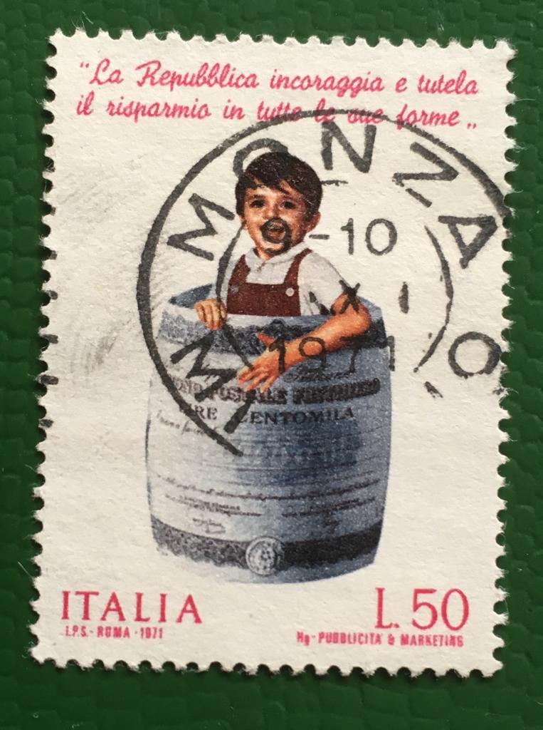 Марка. Почтовый сберегательный банк. Италия 1971 г.