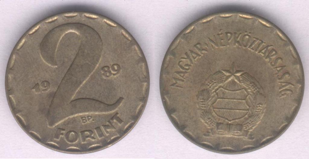 Монета Венгрия 2 форинта 1989 г. XF