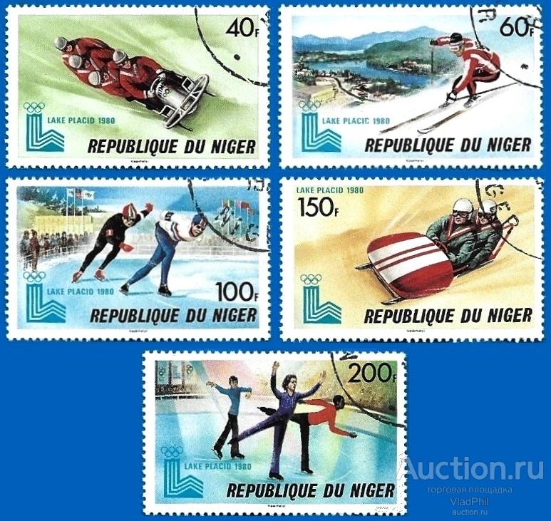 Нигер 1979 MiNr 682-89. Зимние ОИ, Лэйк Плэсид (2 € | $ 1.95) CTO
