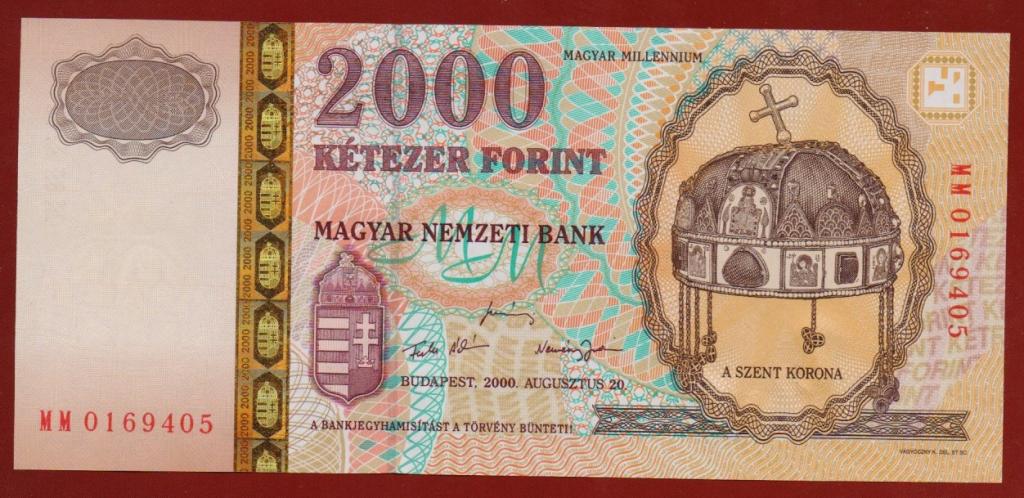 Венгрия 2000 г. 2000 форинтов UNC в буклете