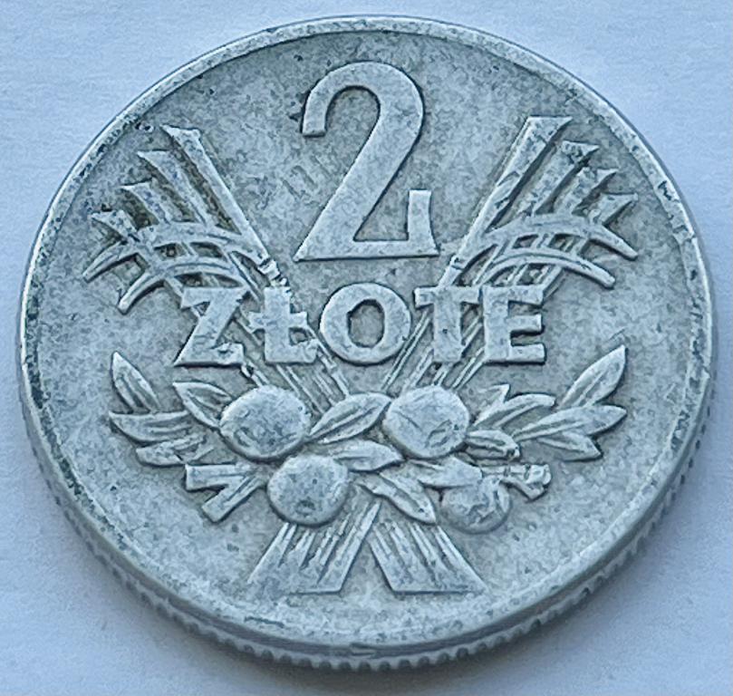 ПОЛЬША 2 ЗЛОТЫХ 1958 ГОД (А)